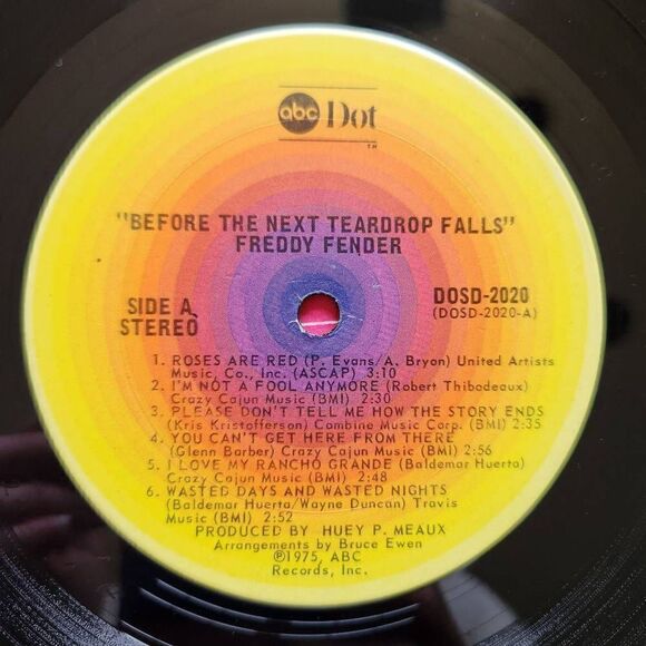 Freddy fender before The next teardrop falls vintage 1975 vinyl ABC records coun - Picture 8 of 8